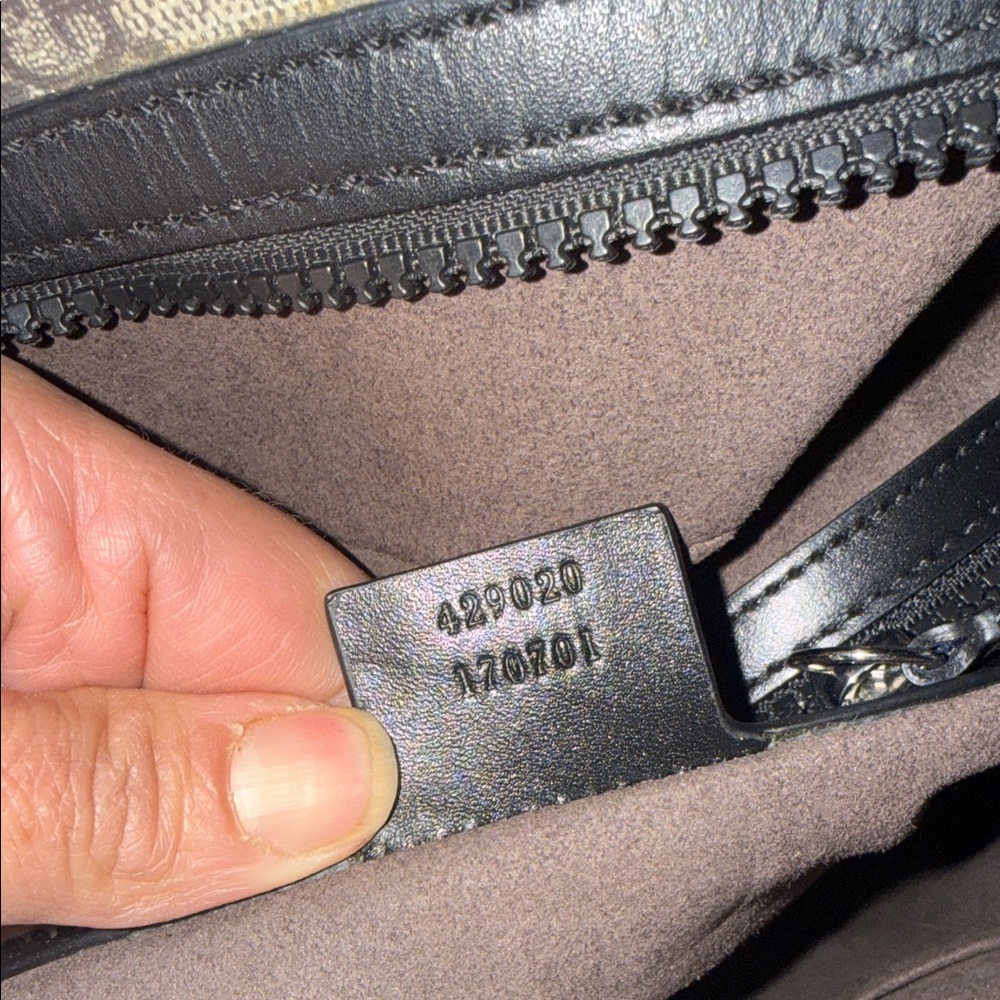 Gucci Black and Beige Monogram Backpack - Picture 5 of 9